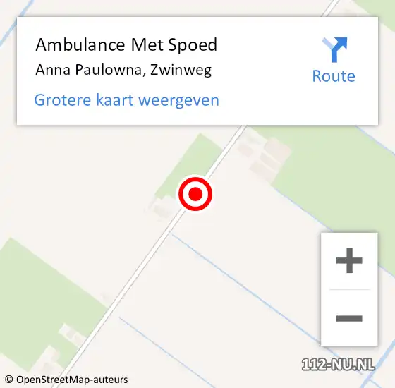 Locatie op kaart van de 112 melding: Ambulance Met Spoed Naar Anna Paulowna, Zwinweg op 7 september 2021 20:39