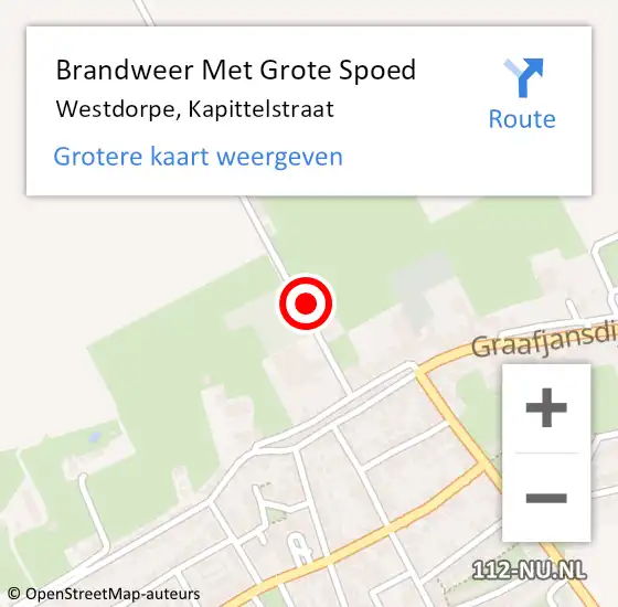 Locatie op kaart van de 112 melding: Brandweer Met Grote Spoed Naar Westdorpe, Kapittelstraat op 7 september 2021 20:45