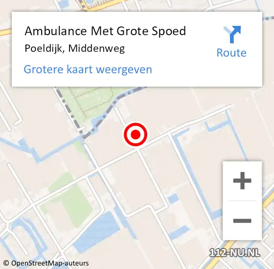 Locatie op kaart van de 112 melding: Ambulance Met Grote Spoed Naar Poeldijk, Middenweg op 7 september 2021 20:53