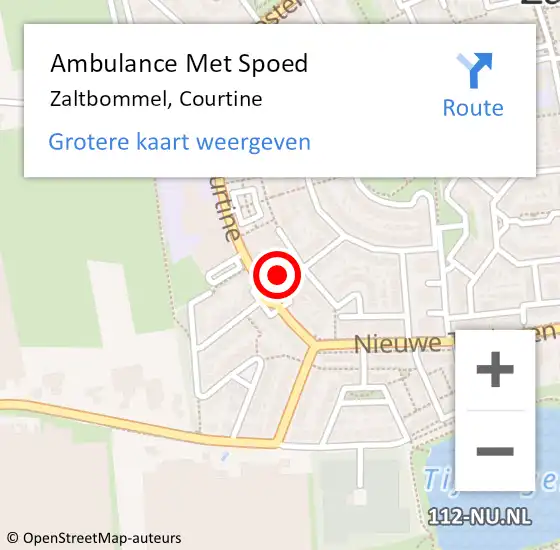 Locatie op kaart van de 112 melding: Ambulance Met Spoed Naar Zaltbommel, Courtine op 7 september 2021 20:57