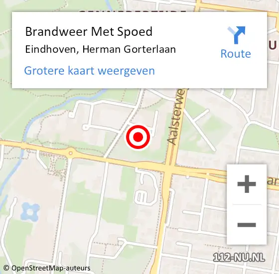 Locatie op kaart van de 112 melding: Brandweer Met Spoed Naar Eindhoven, Herman Gorterlaan op 7 september 2021 21:11