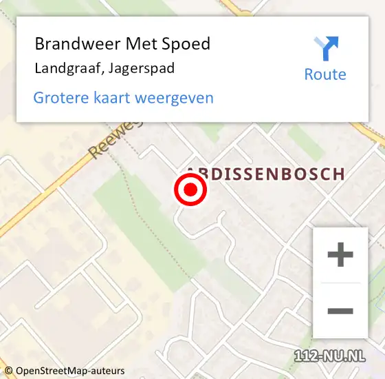 Locatie op kaart van de 112 melding: Brandweer Met Spoed Naar Landgraaf, Jagerspad op 7 september 2021 21:41