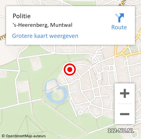 Locatie op kaart van de 112 melding: Politie 's-Heerenberg, Muntwal op 7 september 2021 21:48