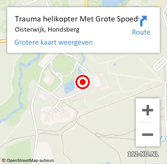 Locatie op kaart van de 112 melding: Trauma helikopter Met Grote Spoed Naar Oisterwijk, Hondsberg op 7 september 2021 22:48