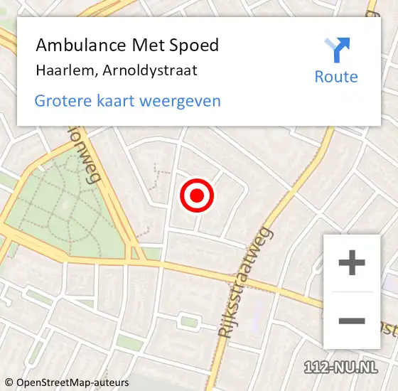 Locatie op kaart van de 112 melding: Ambulance Met Spoed Naar Haarlem, Arnoldystraat op 7 september 2021 23:17