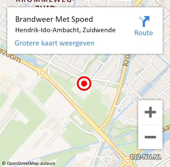Locatie op kaart van de 112 melding: Brandweer Met Spoed Naar Hendrik-Ido-Ambacht, Zuidwende op 7 september 2021 23:24