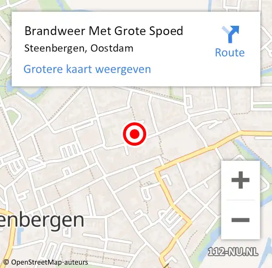 Locatie op kaart van de 112 melding: Brandweer Met Grote Spoed Naar Steenbergen, Oostdam op 8 september 2021 01:02