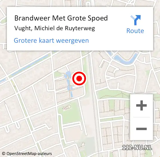 Locatie op kaart van de 112 melding: Brandweer Met Grote Spoed Naar Vught, Michiel de Ruyterweg op 8 september 2021 01:28