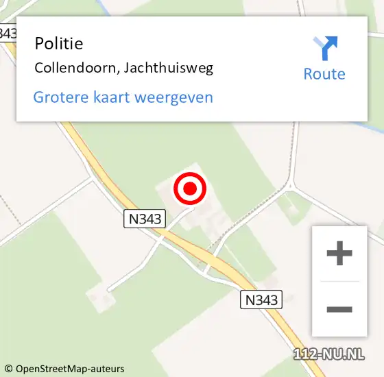 Locatie op kaart van de 112 melding: Politie Collendoorn, Jachthuisweg op 8 september 2021 02:24