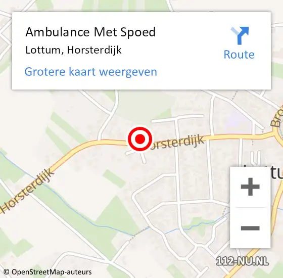 Locatie op kaart van de 112 melding: Ambulance Met Spoed Naar Lottum, Horsterdijk op 22 juni 2014 08:21