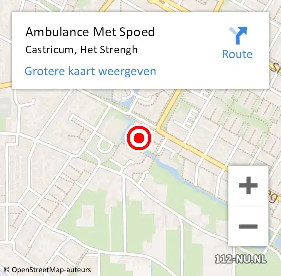 Locatie op kaart van de 112 melding: Ambulance Met Spoed Naar Castricum, Het Strengh op 8 september 2021 04:44