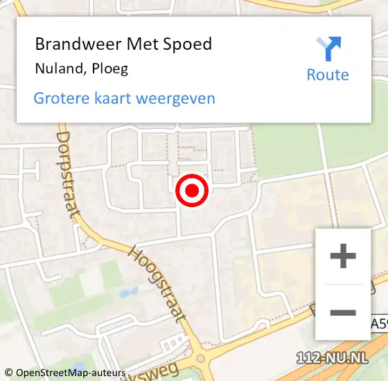 Locatie op kaart van de 112 melding: Brandweer Met Spoed Naar Nuland, Ploeg op 8 september 2021 05:30