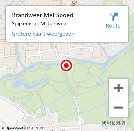 Locatie op kaart van de 112 melding: Brandweer Met Spoed Naar Spijkenisse, Middelweg op 8 september 2021 08:01