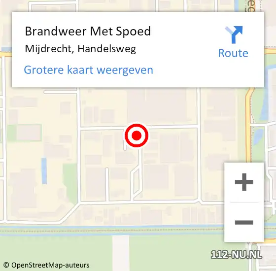 Locatie op kaart van de 112 melding: Brandweer Met Spoed Naar Mijdrecht, Handelsweg op 8 september 2021 08:24