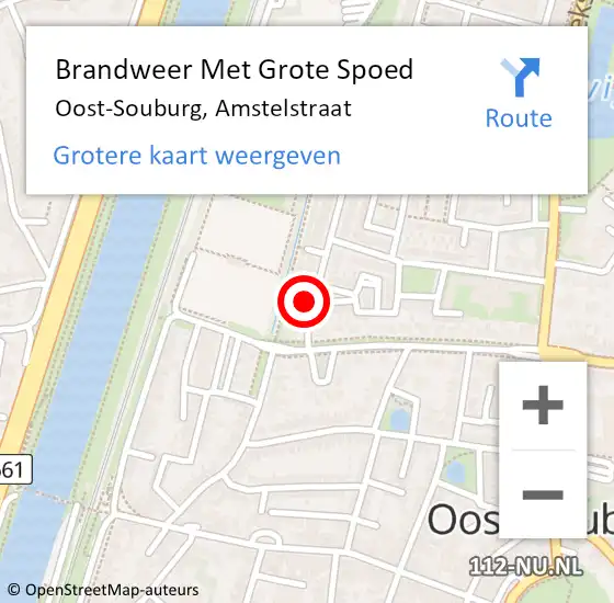 Locatie op kaart van de 112 melding: Brandweer Met Grote Spoed Naar Oost-Souburg, Amstelstraat op 8 september 2021 08:48