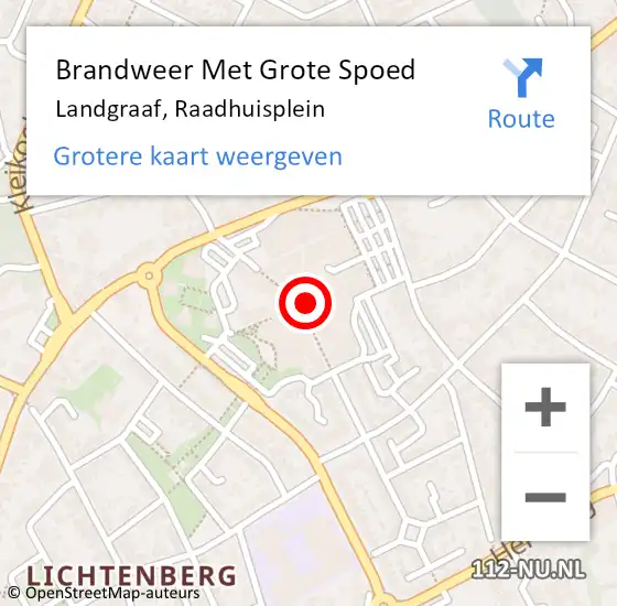 Locatie op kaart van de 112 melding: Brandweer Met Grote Spoed Naar Landgraaf, Raadhuisplein op 8 september 2021 08:50