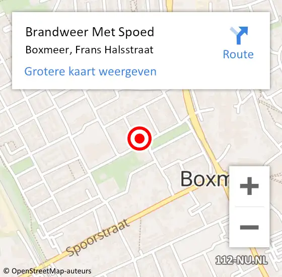 Locatie op kaart van de 112 melding: Brandweer Met Spoed Naar Boxmeer, Frans Halsstraat op 8 september 2021 09:00