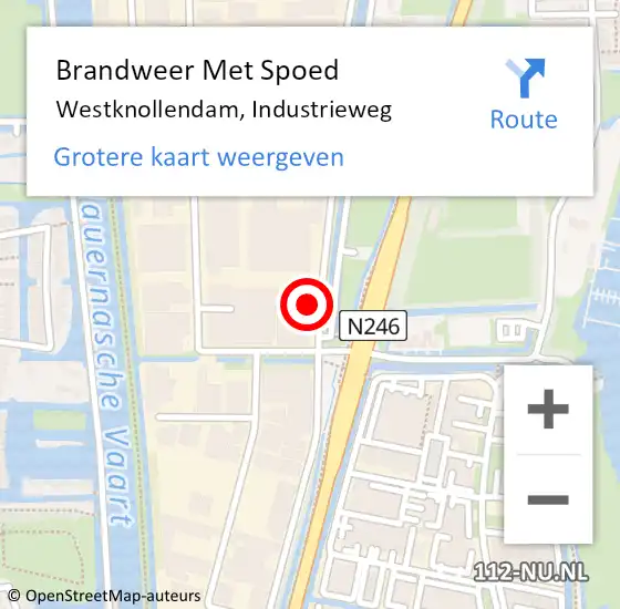 Locatie op kaart van de 112 melding: Brandweer Met Spoed Naar Westknollendam, Industrieweg op 22 juni 2014 08:54