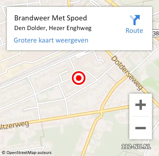 Locatie op kaart van de 112 melding: Brandweer Met Spoed Naar Den Dolder, Hezer Enghweg op 8 september 2021 09:39