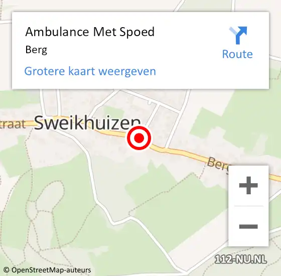 Locatie op kaart van de 112 melding: Ambulance Met Spoed Naar Berg op 8 september 2021 09:39