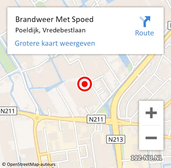 Locatie op kaart van de 112 melding: Brandweer Met Spoed Naar Poeldijk, Vredebestlaan op 8 september 2021 09:40