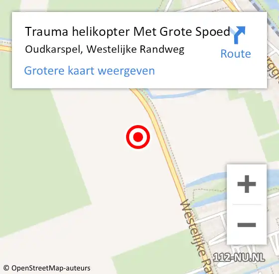 Locatie op kaart van de 112 melding: Trauma helikopter Met Grote Spoed Naar Oudkarspel, Westelijke Randweg op 8 september 2021 09:51