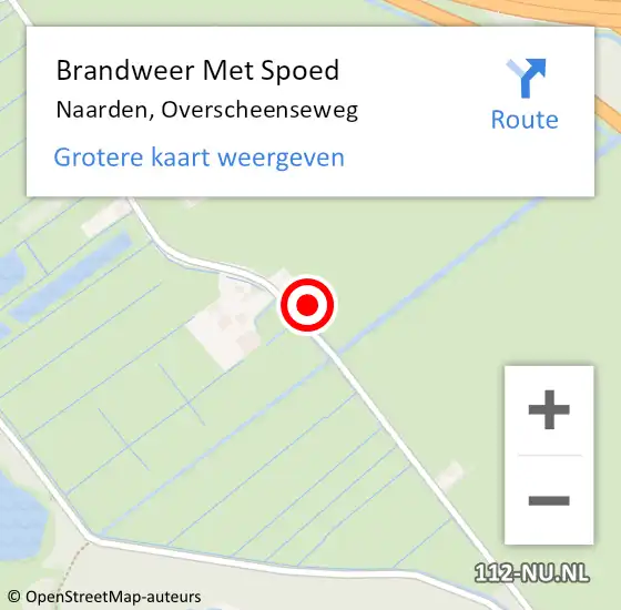 Locatie op kaart van de 112 melding: Brandweer Met Spoed Naar Naarden, Overscheenseweg op 8 september 2021 10:06