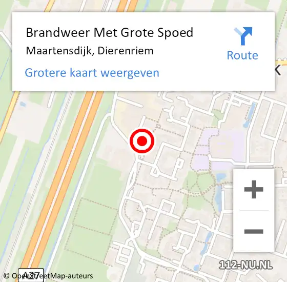 Locatie op kaart van de 112 melding: Brandweer Met Grote Spoed Naar Maartensdijk, Dierenriem op 8 september 2021 10:24