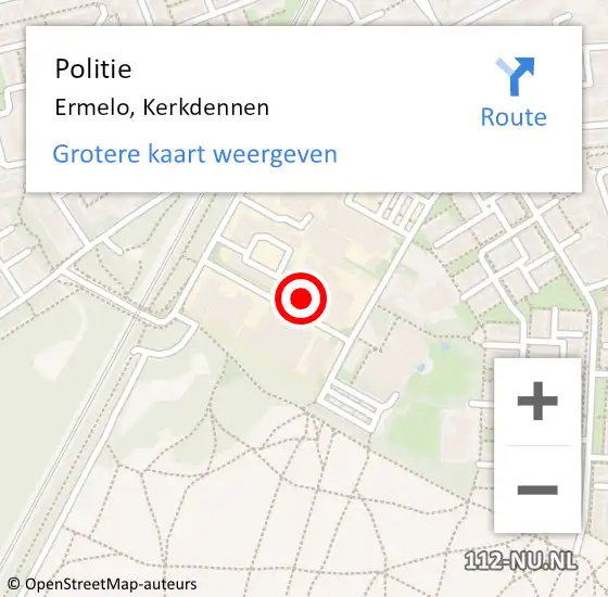 Locatie op kaart van de 112 melding: Politie Ermelo, Kerkdennen op 8 september 2021 10:29