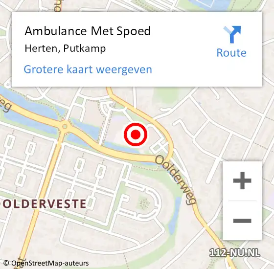 Locatie op kaart van de 112 melding: Ambulance Met Spoed Naar Herten, Putkamp op 8 september 2021 10:29