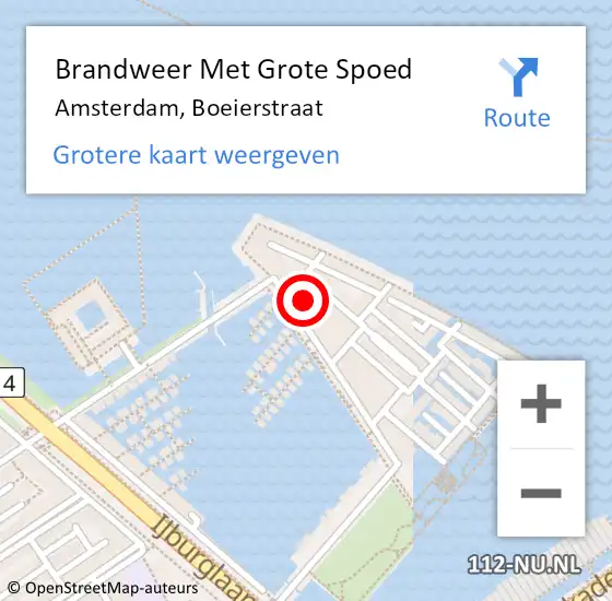 Locatie op kaart van de 112 melding: Brandweer Met Grote Spoed Naar Amsterdam, Boeierstraat op 8 september 2021 11:15