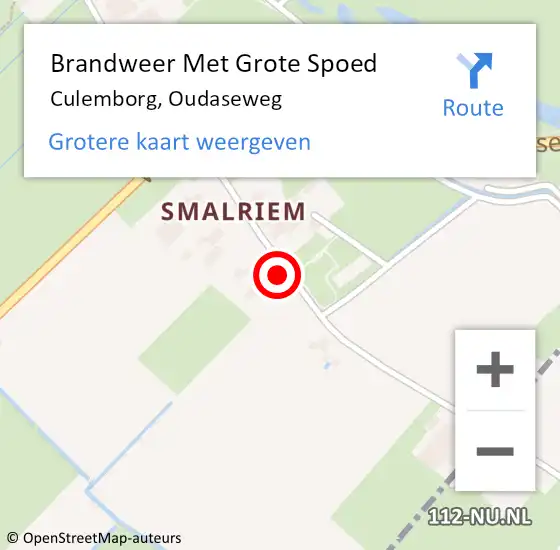 Locatie op kaart van de 112 melding: Brandweer Met Grote Spoed Naar Culemborg, Oudaseweg op 8 september 2021 11:23