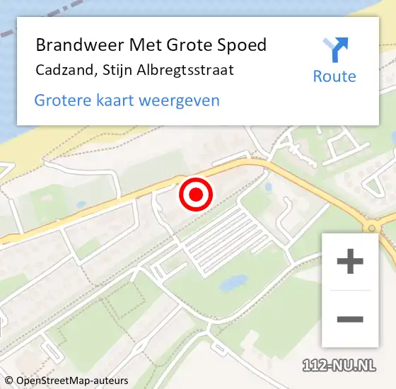 Locatie op kaart van de 112 melding: Brandweer Met Grote Spoed Naar Cadzand, Stijn Albregtsstraat op 8 september 2021 11:35