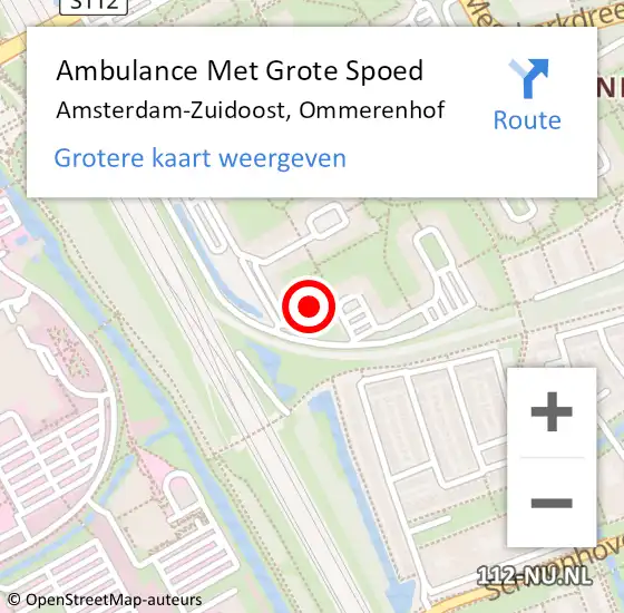 Locatie op kaart van de 112 melding: Ambulance Met Grote Spoed Naar Amsterdam-Zuidoost, Ommerenhof op 8 september 2021 11:47