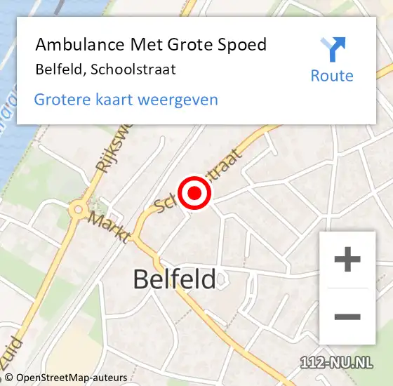 Locatie op kaart van de 112 melding: Ambulance Met Grote Spoed Naar Belfeld, Schoolstraat op 8 september 2021 11:55