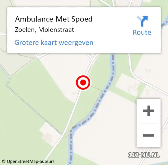 Locatie op kaart van de 112 melding: Ambulance Met Spoed Naar Zoelen, Molenstraat op 8 september 2021 12:02