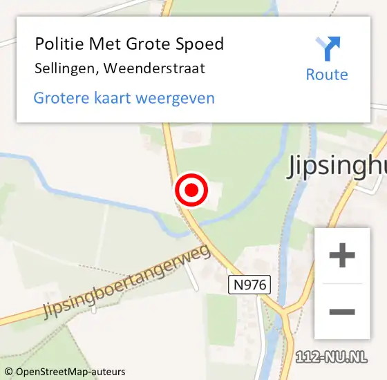 Locatie op kaart van de 112 melding: Politie Met Grote Spoed Naar Sellingen, Weenderstraat op 8 september 2021 12:10