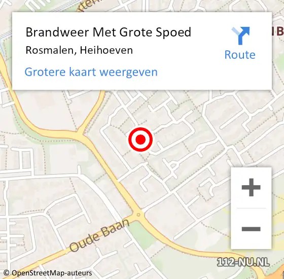 Locatie op kaart van de 112 melding: Brandweer Met Grote Spoed Naar Rosmalen, Heihoeven op 8 september 2021 12:19