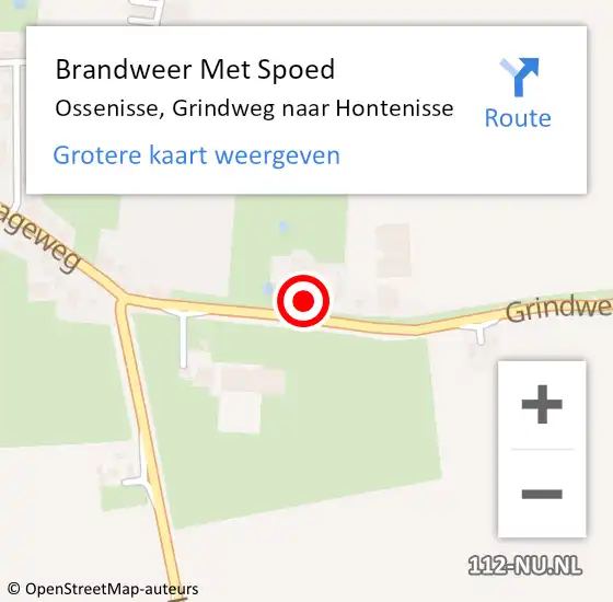 Locatie op kaart van de 112 melding: Brandweer Met Spoed Naar Ossenisse, Grindweg naar Hontenisse op 8 september 2021 12:57