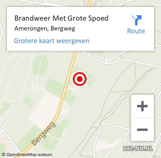 Locatie op kaart van de 112 melding: Brandweer Met Grote Spoed Naar Amerongen, Bergweg op 8 september 2021 13:03