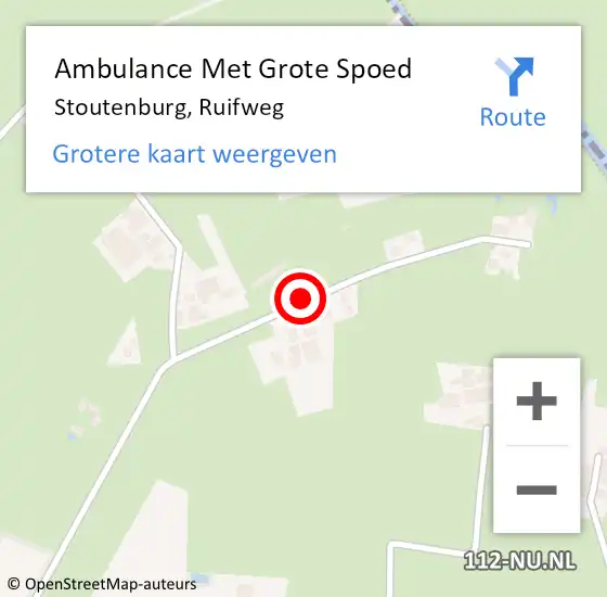 Locatie op kaart van de 112 melding: Ambulance Met Grote Spoed Naar Stoutenburg, Ruifweg op 8 september 2021 13:17