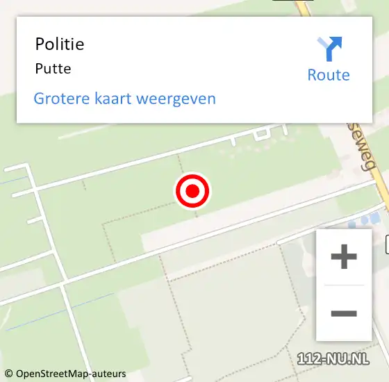 Locatie op kaart van de 112 melding: Politie Putte op 8 september 2021 13:48