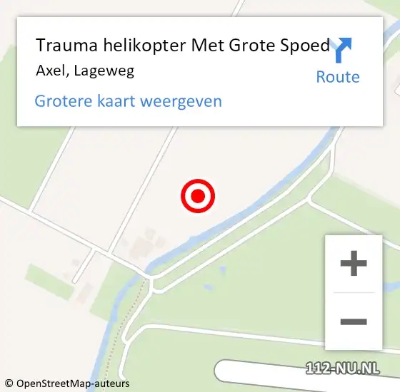 Locatie op kaart van de 112 melding: Trauma helikopter Met Grote Spoed Naar Axel, Lageweg op 8 september 2021 14:46