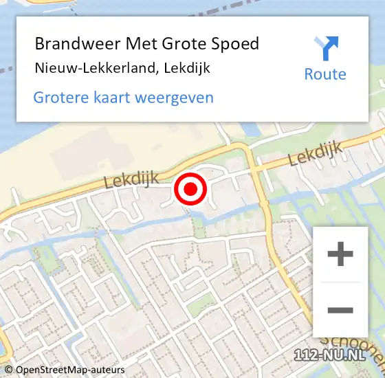 Locatie op kaart van de 112 melding: Brandweer Met Grote Spoed Naar Nieuw-Lekkerland, Lekdijk op 22 juni 2014 09:44