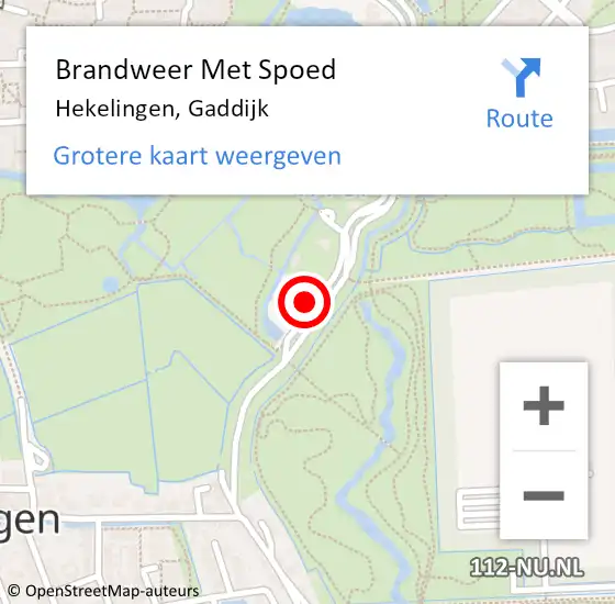 Locatie op kaart van de 112 melding: Brandweer Met Spoed Naar Hekelingen, Gaddijk op 8 september 2021 14:55