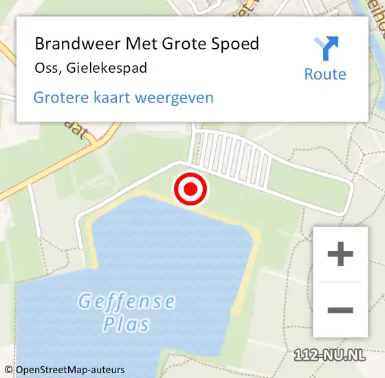 Locatie op kaart van de 112 melding: Brandweer Met Grote Spoed Naar Oss, Gielekespad op 8 september 2021 15:01