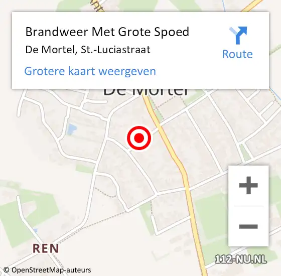 Locatie op kaart van de 112 melding: Brandweer Met Grote Spoed Naar De Mortel, St.-Luciastraat op 8 september 2021 15:02