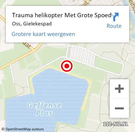 Locatie op kaart van de 112 melding: Trauma helikopter Met Grote Spoed Naar Oss, Gielekespad op 8 september 2021 15:04