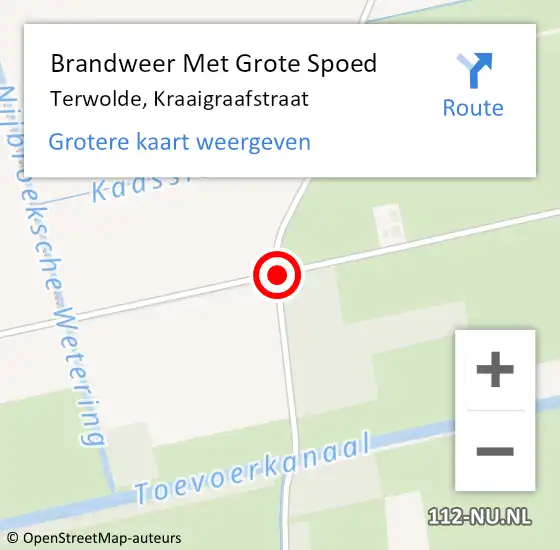 Locatie op kaart van de 112 melding: Brandweer Met Grote Spoed Naar Terwolde, Kraaigraafstraat op 22 juni 2014 09:49