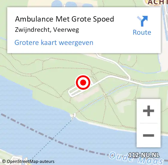 Locatie op kaart van de 112 melding: Ambulance Met Grote Spoed Naar Zwijndrecht, Veerweg op 8 september 2021 15:19